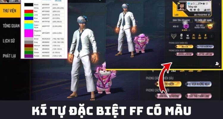 Bộ sưu tập các kí tự đặc biệt FF có màu 