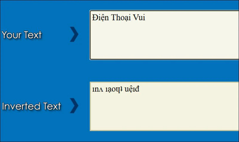 Sử dụng chữ ngược trên các trang mạng xã hội