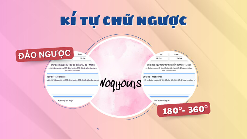 Tạo chữ ngược đơn giản tại Mobifonts