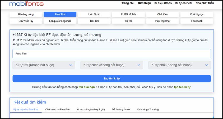 Hướng dẫn tạo tên kí tự đặc biệt Free Fire đơn giản 