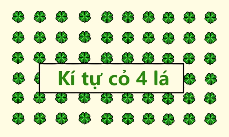 kí hiệu may mắn hình cỏ 4 lá