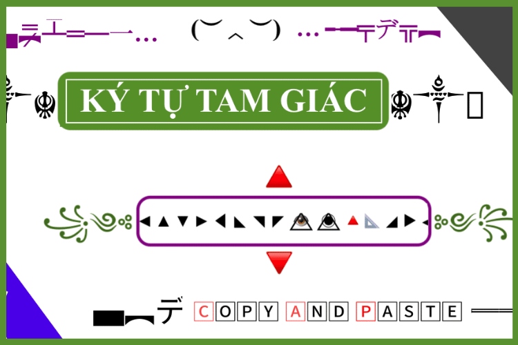 kí hiệu tam giác tương thích với nhiều nền tảng