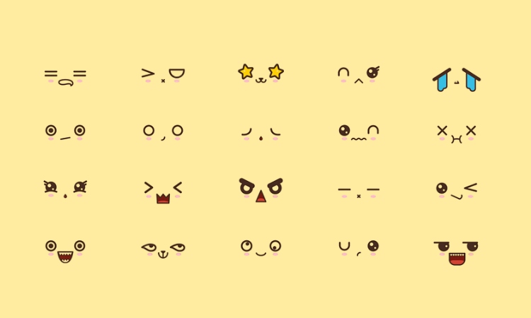 các biểu cảm của kí tự cute