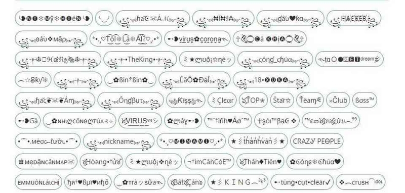 Kí tự đặc biệt FO4 dạng cách điệu giúp làm nổi bật tên người chơi
