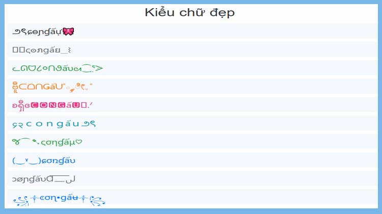 Kí tự đặc biệt hình con gấu