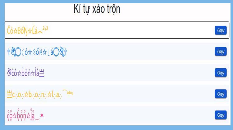 Kí tự đặc biệt hoa 4 lá