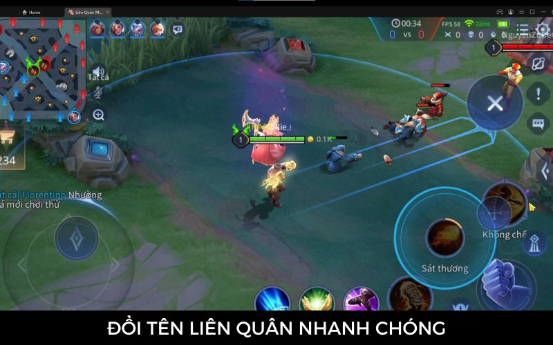 Đổi tên Liên Quân nhanh chóng