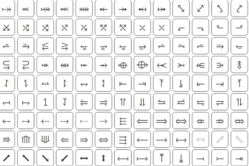 Kí tự mũi tên sử dụng để chỉ hướng