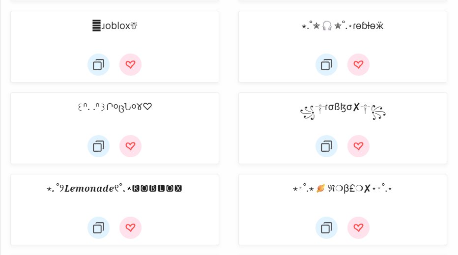 Những tên Roblox tạo sự ấn tượng