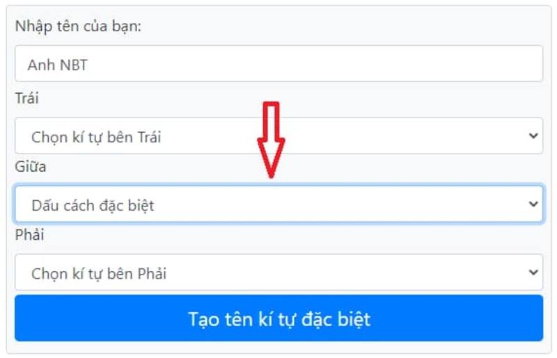 Kí tự đặc biệt khoảng trống có kích thước rất nhỏ