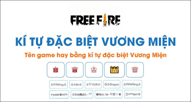 Tên kí tự vương miện Free Fire hay 