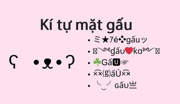 100+ Kí tự mặt gấu độc đáo và đầy sáng tạo